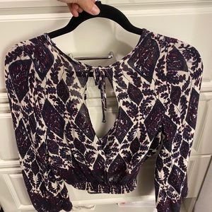 Forever 21 blouse, purple and navy floral design